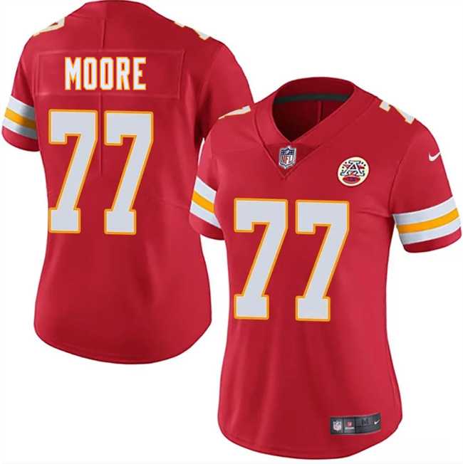 Womens Kansas City Chiefs #77 Jaylon Moore Red 2025 Vapor Untouchable Limited Stitched Jersey Dzhi